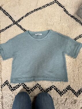 Groceries Apparel Organic Cotton and Recycled Polyester Light Blue Tee